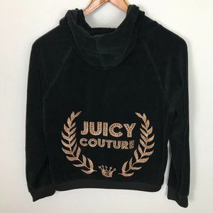 Juicy Couture Black XL Women Zip Hoodie Jacket